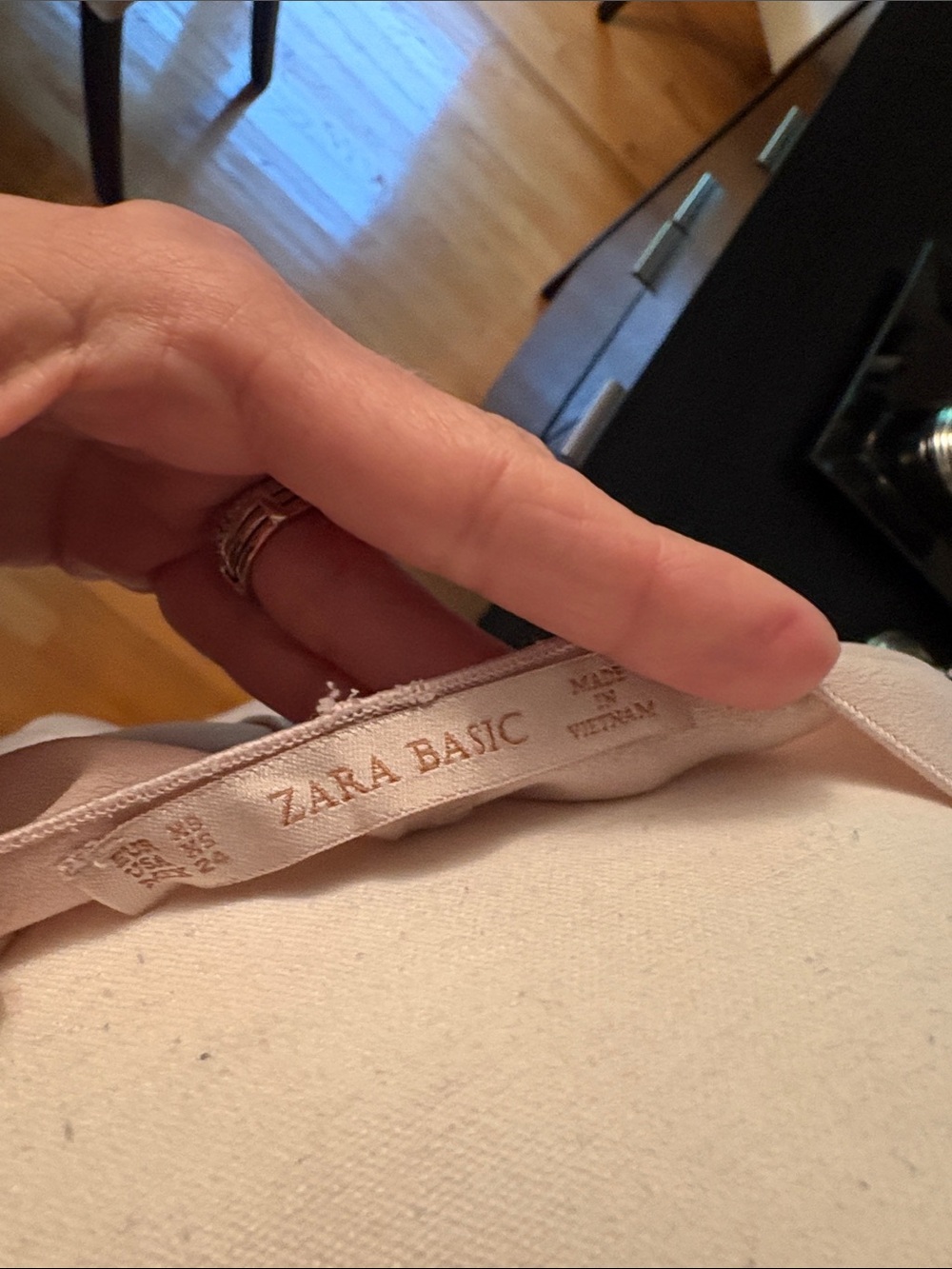 Zara Pale Blush V-Neck Mini Dress - Picture 5 of 6